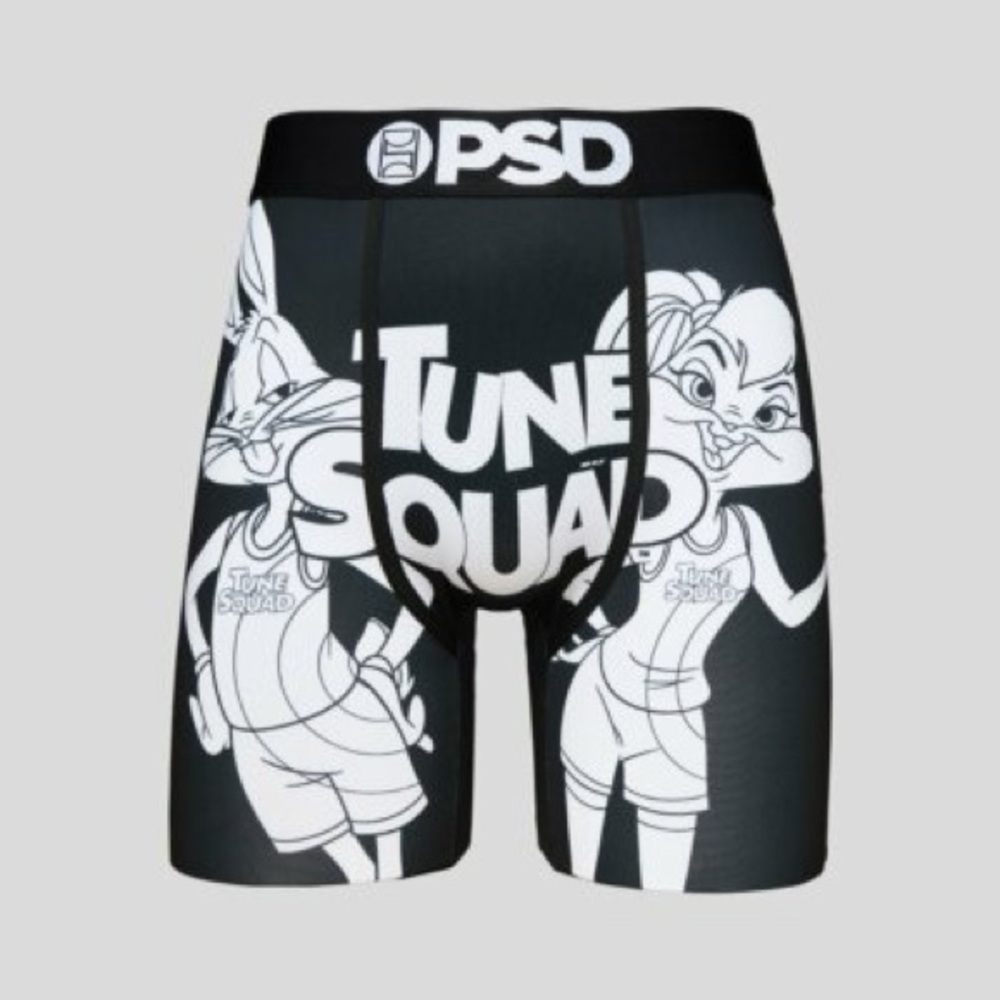 PSD Men's Black and White Tune Squad Boxer Briefs